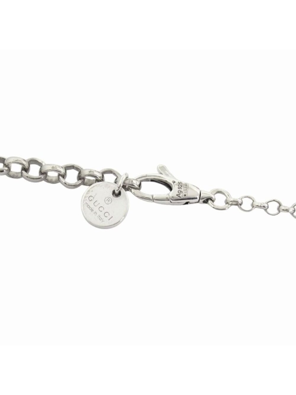 Gucci Polished Interlocking Pendant Necklace Silver - Picture 3 of 4